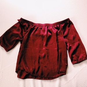 Maroon Off Shoulder Top